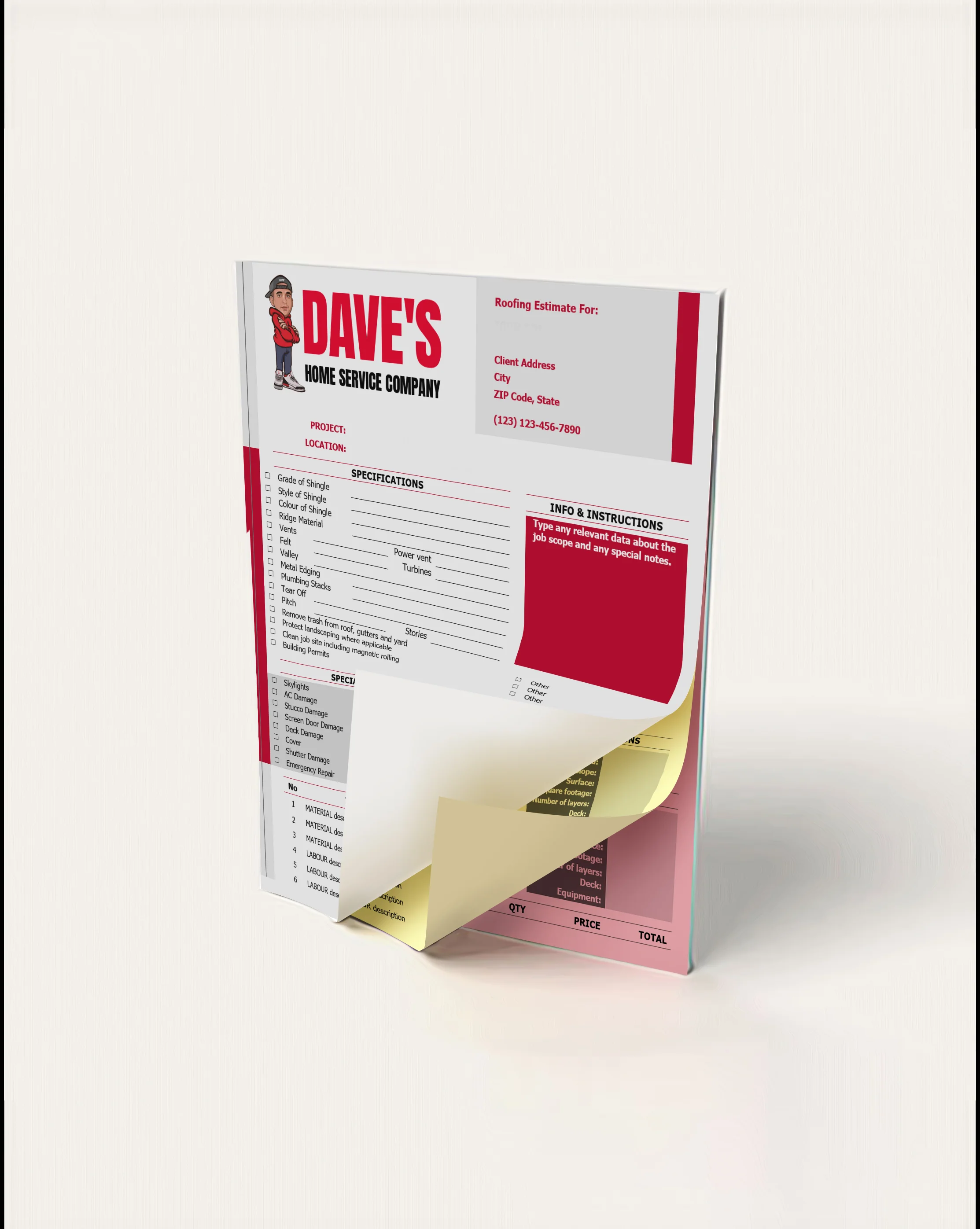 8.5"x11" CARBON COPIES - 3 Part Set | Black Printing | Front Print Only - Image 3