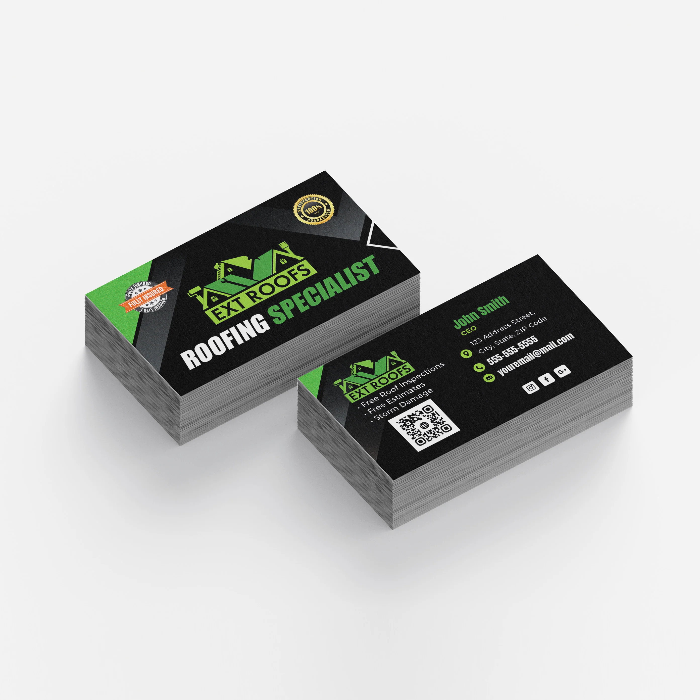 ROOFING BUSINESS CARDS - 16pt Premium Matte - Image 3